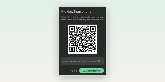 Preview from phone: a code to scan with your phone camera.